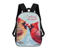 Cardinal Whisperer Printed 17 Inch Daypack Unisex Shoulder Backpacks Travel Laptop Backpack for Women Men