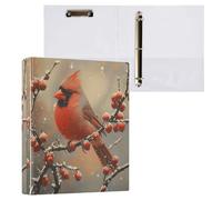 Cardinal Winter Berry 3 D-Ring Binder A4 1 Pack with 200 Sheet for Kids School Supplies Women Men Office