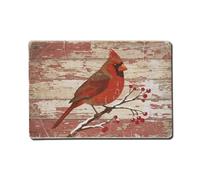 Cardinal Winter Branch Vintage Illustration Metal Tin Sign