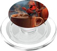 Cardinal with Guitar and Coffee Birdlover Birdwatcher Bird PopSockets PopGrip for MagSafe