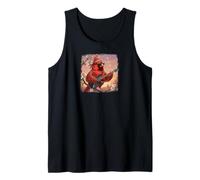 Cardinal with Guitar Birdlover Birdwatcher Biologist Bird Tank Top