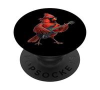 Cardinal with Guitar Music Birdlover Bird Watcher PopSockets Adhesive PopGrip
