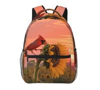Cardinals And Sunflowers Cute Backpack Waterproof Lightweight Casual Backpack One Size Daypack Travel Laptop Bag For Men Women