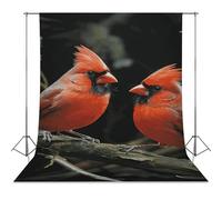 Cardinals Birds Fauna Wild Backdrop Background for Photography High Density Polyester Fabric Background Banner Seamless Photo Booth Prop Backdrop 56"x118" for Birthday Party Decor Photoshoot Banner Pr