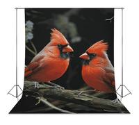 Cardinals Birds Fauna Wild Backdrop Background for Photography High Density Polyester Fabric Background Banner Seamless Photo Booth Prop Backdrop 56"x98" for Birthday Party Decor Photoshoot Banner Pro