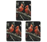 Cardinals Birds Fauna Wild Car Air Freshener Hanging Incense Chips 3 Pack Automotive Scented Hanging Sheets Square for Car Home Auto Interior Decor