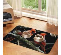 Cardinals Birds Fauna Wild Dog Food Mats for Floors, 12x18 Inch Non-Slip Super Absorbent Pet Food Mat, Dishwasher Dog Mat for Food and Water, Cute Quick Dry Pet Feeding Mat for Dogs Puppy Cats