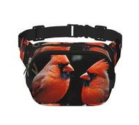 Cardinals Birds Fauna Wild Fanny Pack For Women Waterproof Adjustable Belt Bags Waist Pack Fashion Casual Crossbody Bags Bum Bag For Running Workout Hiking Traveling, Black, One Size