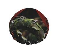 Cardinals Birds Fauna Wild Shower Cap For Women Reusable Double Layers Bathing Bath Cap Hair Caps Waterproof Elastic Band Ladies Spa Salon Shower Hat Hair Caps
