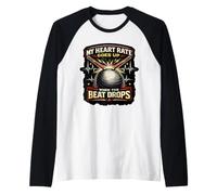 Cardio Drumming Heart Rate Up When The Beat Drops Raglan Baseball Tee