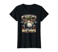 Cardio Drumming Heart Rate Up When The Beat Drops Value Graphic T-Shirt, Women, Black, XS