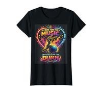 Cardio Drumming I Came for The Music I Stayed for The Burn Value Graphic T-Shirt, Women, Black, L