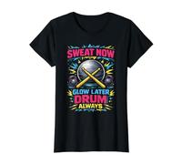 Cardio Drumming Sweat Now Vibrance Later Drum Always Fitness Value Graphic T-Shirt, Women, Black, M