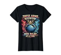 Cardio Drumming These Arms were Built One Beat At A Time Value Graphic T-Shirt, Women, Black, M
