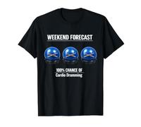 Cardio Drumming Weekend Forecast 100% Chance Funny Value Graphic T-Shirt, Men, Black, L