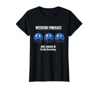 Cardio Drumming Weekend Forecast 100% Chance Funny Value Graphic T-Shirt, Women, Black, XS