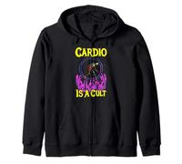 Cardio Is a Cult Skeleton Funny Workout Fitness Gym Muscle Zip Hoodie