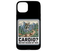 Cardio Never Heard Of Her Funny Hiking Skeleton Trekking Case for iPhone 15 Plus