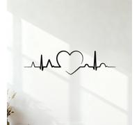 Cardiogram Heartbeat Health Care Clinic Wall Stickers Paster Paper Multi Color Selection 28.6x109.2cm Black
