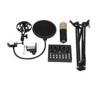 Cardioid Condenser Microphone With Built-In DSP Chip, Dual Channel Sound Card Mixer Kit Compatible With Mobile Phone Laptop for Live Streaming