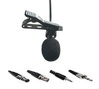 Cardioid Tie Clip on lavalier Microphone Mic For Various Wireless transmitter Bodypack (3.5mm Mono Threaded Jack Plug)