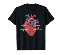 Cardiologist Floral Anatomical Heart Flower Botanical Art T-Shirt