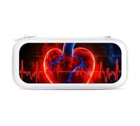 Cardiologist Heartbeat Compatible with Switch Carrying Case Waterproof Protective Travel Bag with 15 Game Card Slots