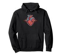 Cardiologist Minimalist Stethoscope Heart Line Anatomy Pullover Hoodie