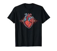 Cardiologist Minimalist Stethoscope Heart Line Anatomy T-Shirt