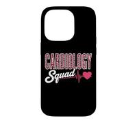 Cardiology Squad Pink Leopard EKG Heart Nurse Matching Case for iPhone 14 Pro