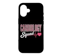 Cardiology Squad Pink Leopard EKG Heart Nurse Matching Case for iPhone 16