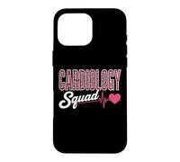 Cardiology Squad Pink Leopard EKG Heart Nurse Matching Case for iPhone 16 Pro Max