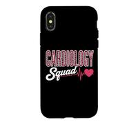 Cardiology Squad Pink Leopard EKG Heart Nurse Matching Case for iPhone X/XS