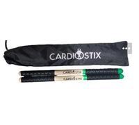 CardioStix 8.5oz per set Bundle Highest-Weighted Double Grip(1 PAIR) Premium American Hickory Wood Cardio Drum Sticks | Drumming, Fitness, Aerobic Class, Exercises(Green w/bag)