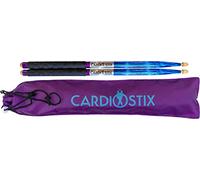 CardioStix Bundle Plus Weighted(1 pair) 5oz per pair American Hickory Wood Cardio Drum Sticks 2B 16 Inches long w/grip;| For drumming, fitness, exercises(blue/silver/purple)