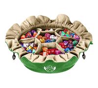 CardKingPro Immense Dice Bags Age 14+ with Pockets - Green - Capacity 150+ Dice - Great Organizer for Dice Hoarders, Perfect for Dungeons and Dragons [Patented Design]