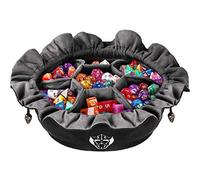 CardKingPro Immense Dice Bags with Pockets - Black - Capacity 150+ Dice - Great Organizer for Dice Hoarders, Perfect for Dungeons and Dragons [Patented Design]