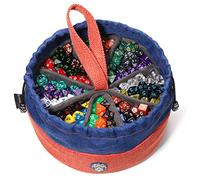 CardKingPro Monstrous - Dice Bag with 8 Pockets - Orange/Blue - Huge Capacity 500+ Dice - Great for Dice Hoarders