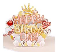 Cardology - 3D Birthday Balloons Pop-Up Card | Fun Birthday Card for Girls, Teens, Tweens | Perfect for 13th, Sweet 16 & Milestone Birthdays for Daughters, Grandaughter or Niece