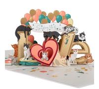 Cardology - Battersea Cats Love Pop Up Card | 3D Card for Cat Lovers, Mothers Day Card, Anniversary, Valentines Day, Father's Day | Battersea Charity Officially Licensed