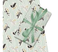 Cardology - Cats Birthday Wrapping Paper | Set of 4 Sheets & gift tags (2 different designs), Plastic Free & Fully Recyclable, 50cm x 70cm per sheet | Battersea Dogs & Cats Charity Officially Licensed
