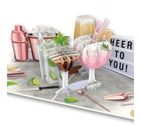 Cardology - Cocktails Pop-Up Card | 3D Birthday Greeting for Cocktail Lovers