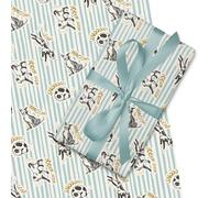 Cardology - Dogs Birthday Wrapping Paper | Set of 4 Sheets & gift tags (2 different designs), Plastic Free & Fully Recyclable, 50cm x 70cm per sheet | Battersea Dogs & Cats Charity Officially Licensed