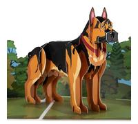 Cardology - German Shepherd Pop-Up Card | 3D Alsatian Birthdays Greeting For Dog Lovers, Fathers Day or Mothers Day