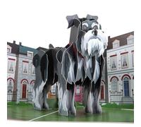 Cardology - Miniature Schnauzer Pop Up Card | 3D Miniature Schnauzer Dog Birthday Card, Fathers Day Cards, Mother's Day Cards, Dog Lover Gifts | Handmade