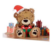 Cardology - Santa Bear Pop-Up Christmas Card |3D Greeting for Children or Babys First Christmas Keepsake
