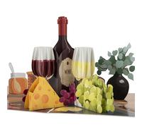 Cardology - Wine & Cheese Pop-Up Card | 3D Wine Lover Greetings for Birthday, Mothers Day or Fathers Day