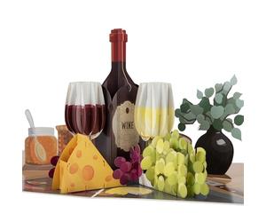 Cardology - Wine & Cheese Pop-Up Card | 3D Wine Lover Greetings for Birthday, Mothers Day or Fathers Day