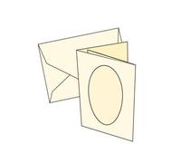 Cards 2/Fold Mini Ivory with oval aperture 10 Pk