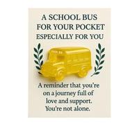 Cards | 2d School Bus Cards for Toddler - Supportive Desk Decor Souvenir with Message for Birthday Christmas Holiday Graduation Friends Girls